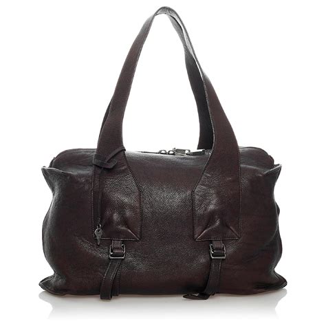 brown ysl tote bag|YSL brown leather bag.